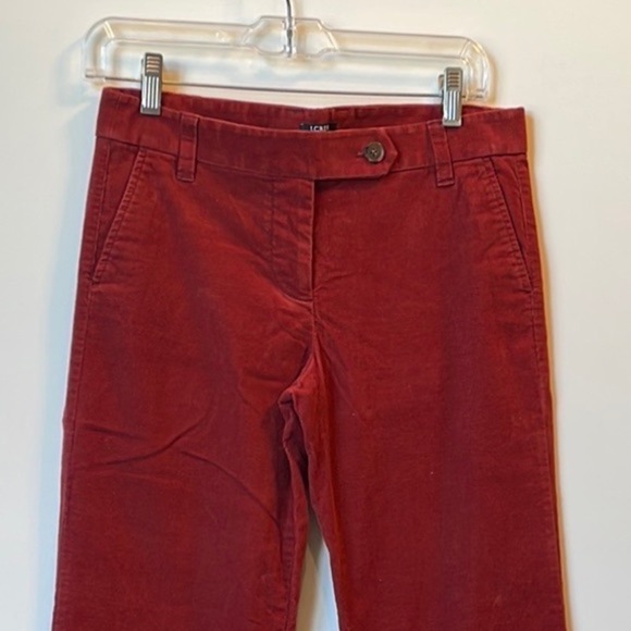 J. Crew Red Corduroy flare leg trousers size 2 - Picture 2 of 12